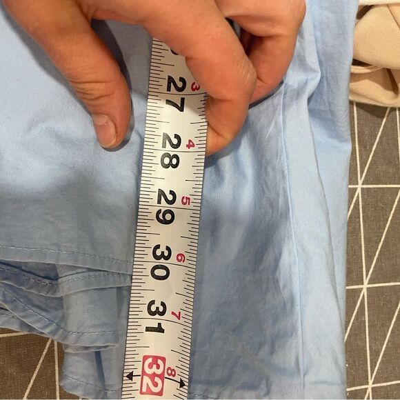 ZARA Summer Blue Midi Full Skirt Stretchy Weist with embroidery XS - Picture 7 of 11